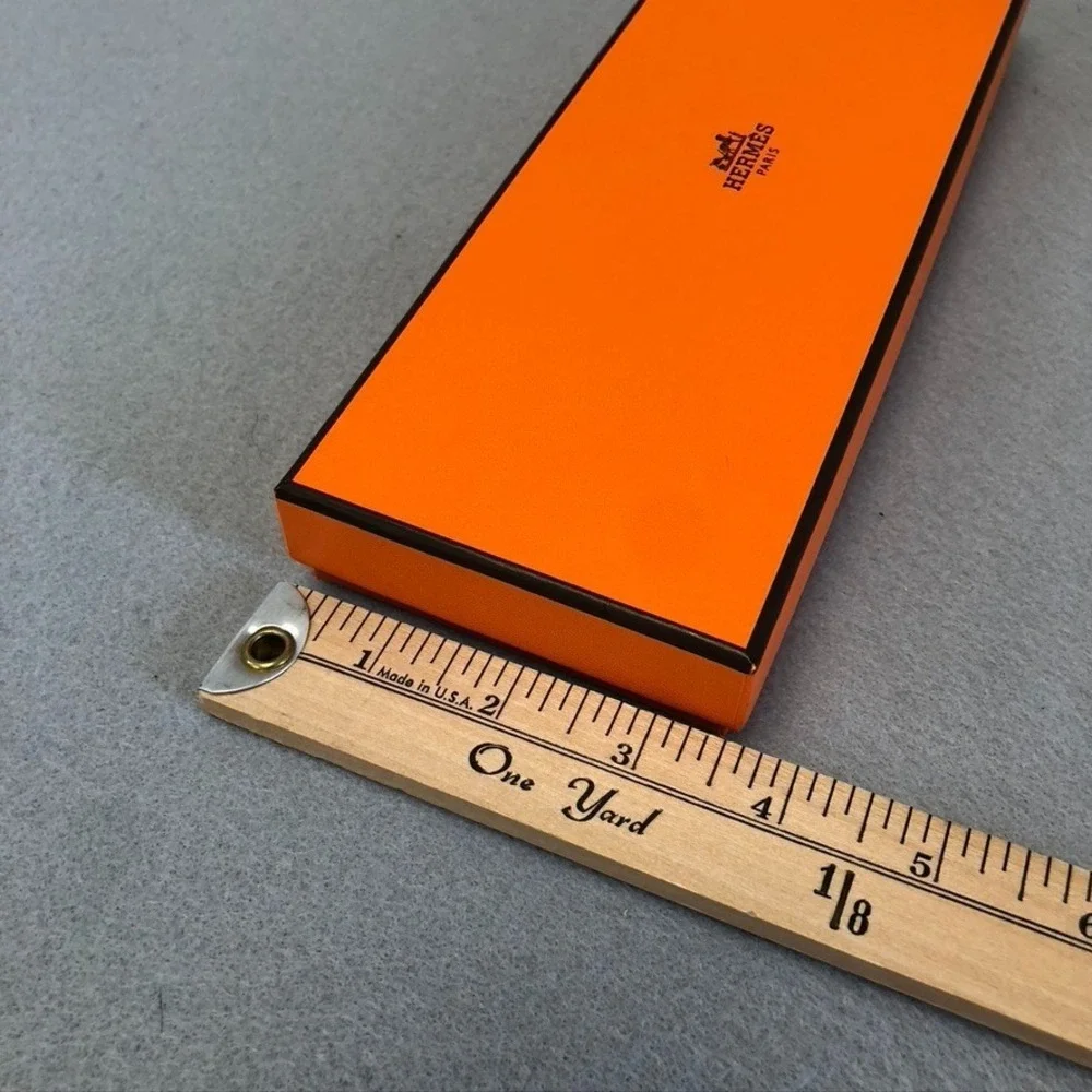 Authentic Hermes Orange Storage Gift Box Empty 10x3.5x1.5 Small Rectangle